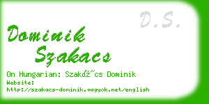 dominik szakacs business card
